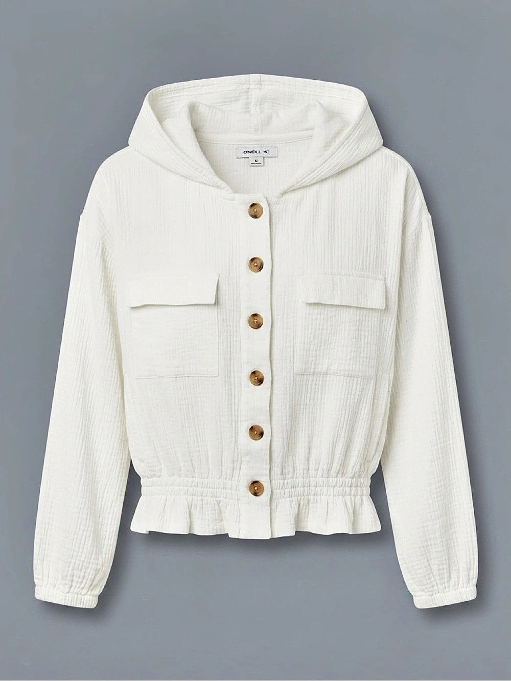 O'Neill Hooded Utility Jacket in White Size Medium